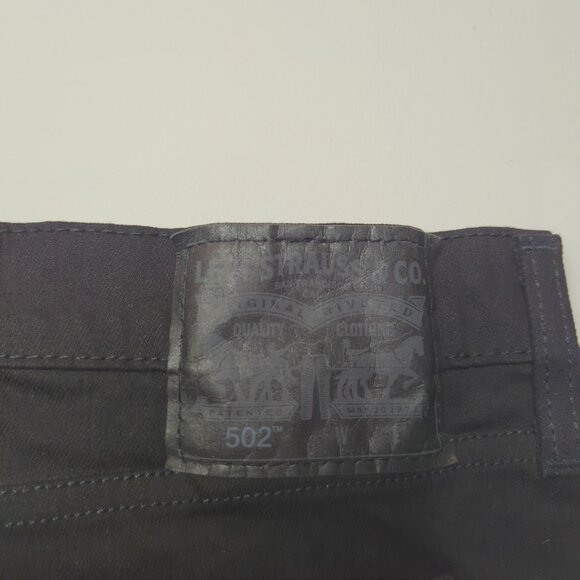 502 Levis Mens Jeans 50x30 Taper Fit Stretch Cotton Big & Tall Black Denim NWT - Picture 6 of 12
